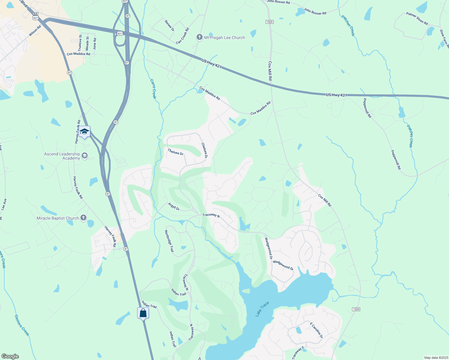 map of restaurants, bars, coffee shops, grocery stores, and more near 1802 Irish Boulevard in Sanford