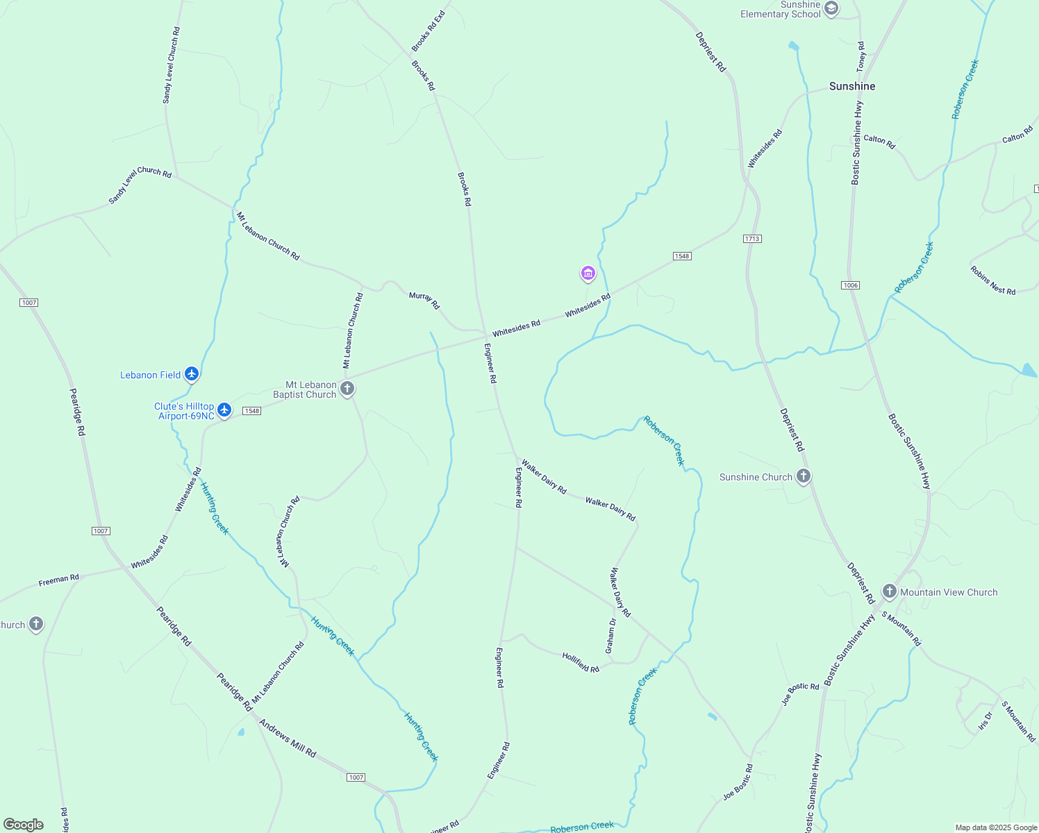 map of restaurants, bars, coffee shops, grocery stores, and more near 966 Engineer Road in Bostic