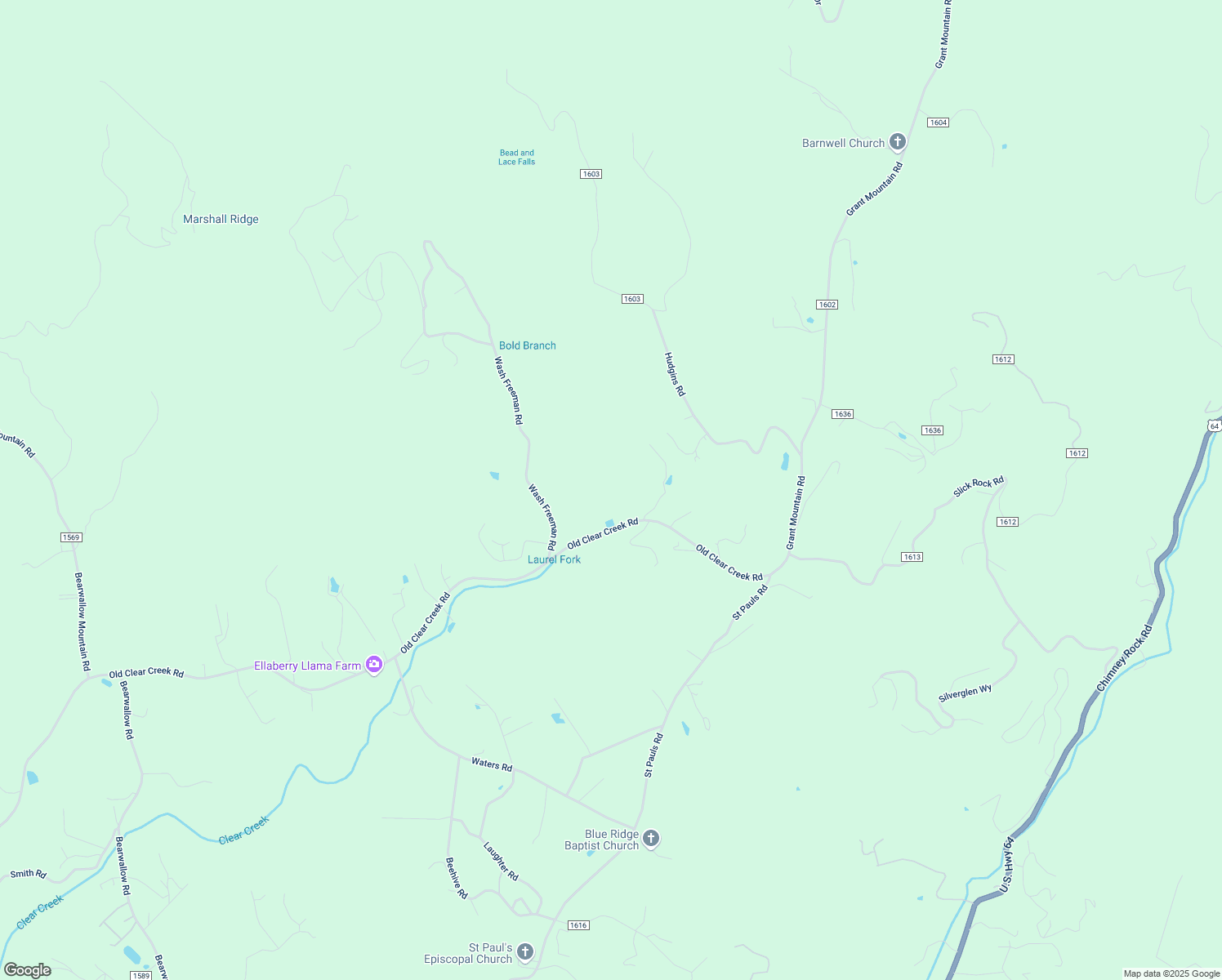 map of restaurants, bars, coffee shops, grocery stores, and more near 5147 Old Clear Creek Road in Hendersonville
