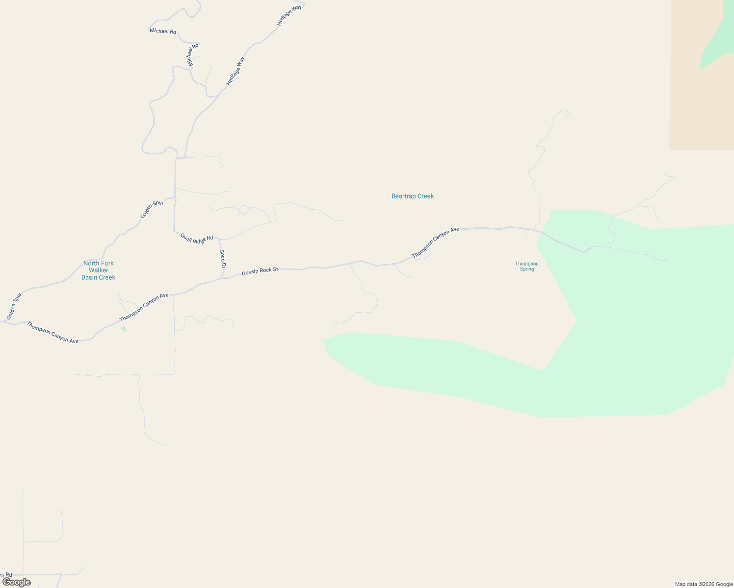 map of restaurants, bars, coffee shops, grocery stores, and more near 18100 Thompson Canyon Avenue in Kern County