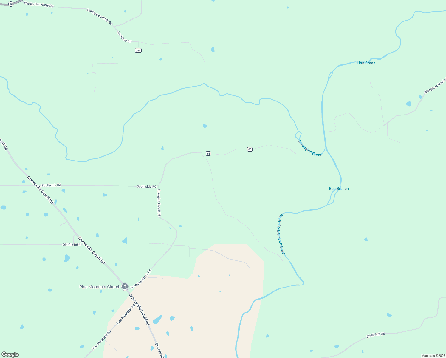 map of restaurants, bars, coffee shops, grocery stores, and more near 1872 Scrogins Creek Road in Bee Branch