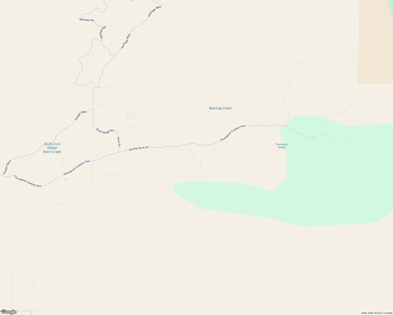 map of restaurants, bars, coffee shops, grocery stores, and more near 18100 Thompson Canyon Avenue in Kern County