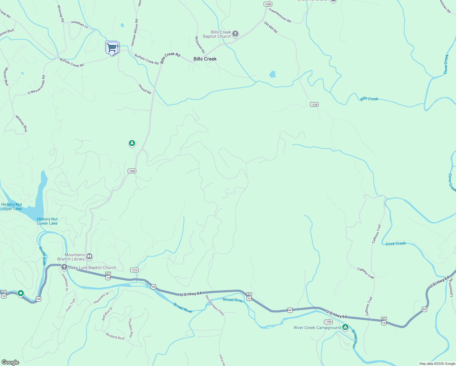 map of restaurants, bars, coffee shops, grocery stores, and more near 561 Golden Ridge Drive in Lake Lure