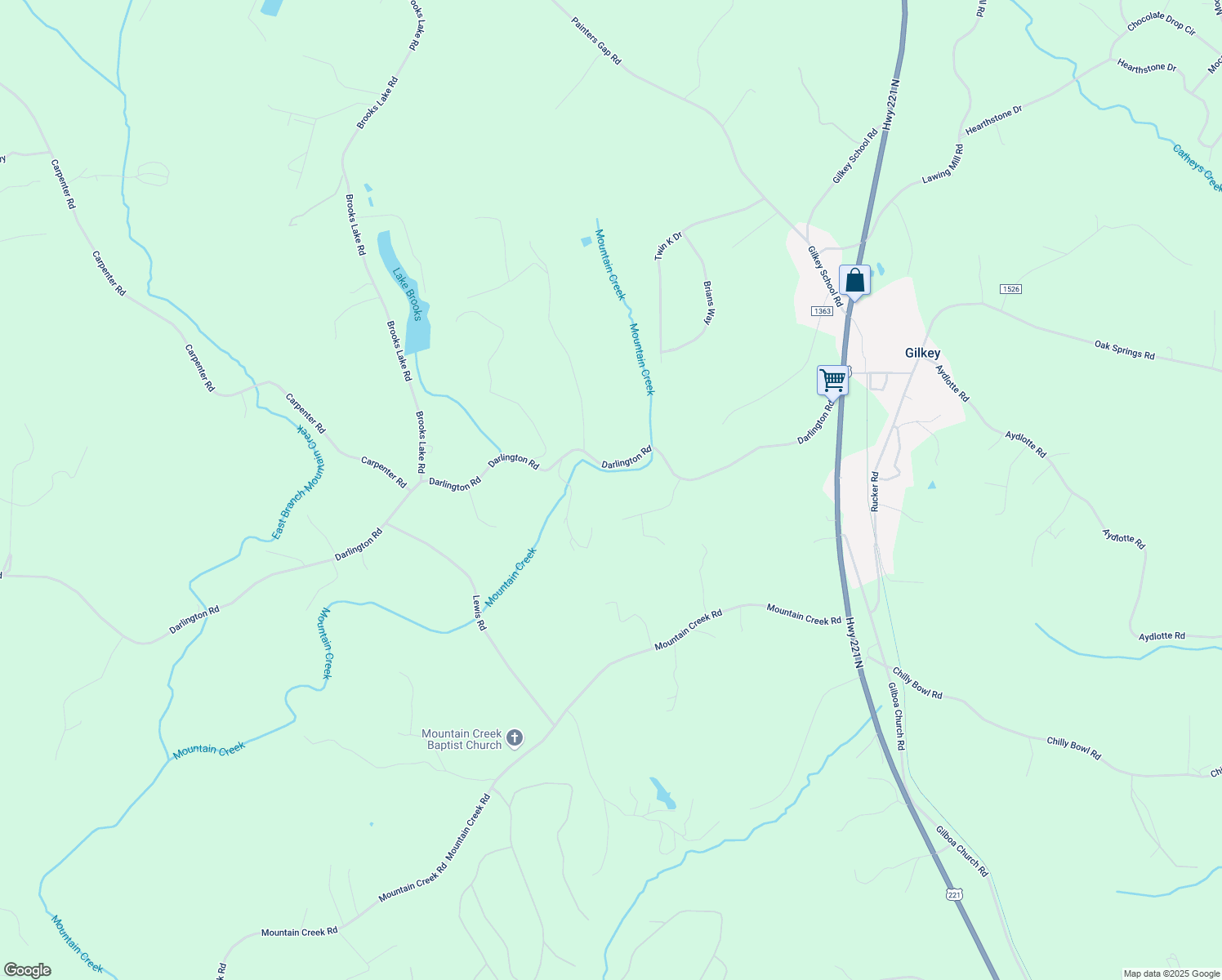 map of restaurants, bars, coffee shops, grocery stores, and more near 206 Forest Ridge Drive in Rutherfordton