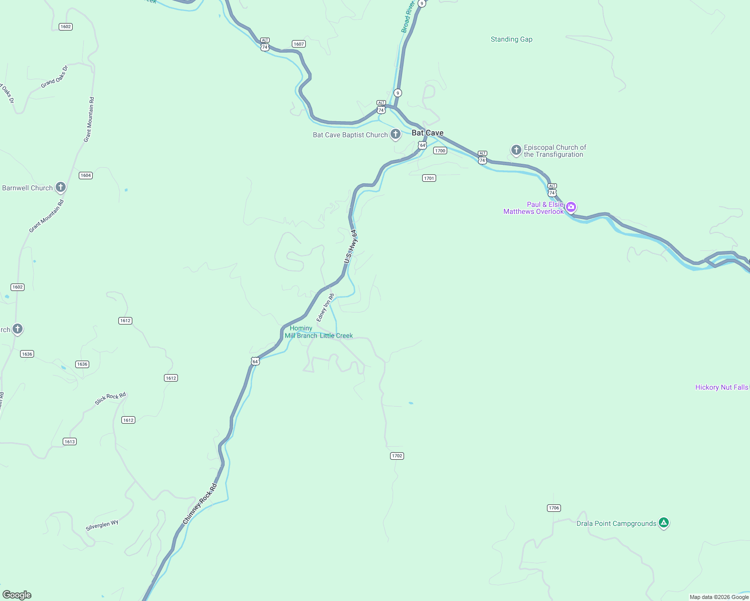 map of restaurants, bars, coffee shops, grocery stores, and more near 40 Twisted Birch Drive in Hendersonville