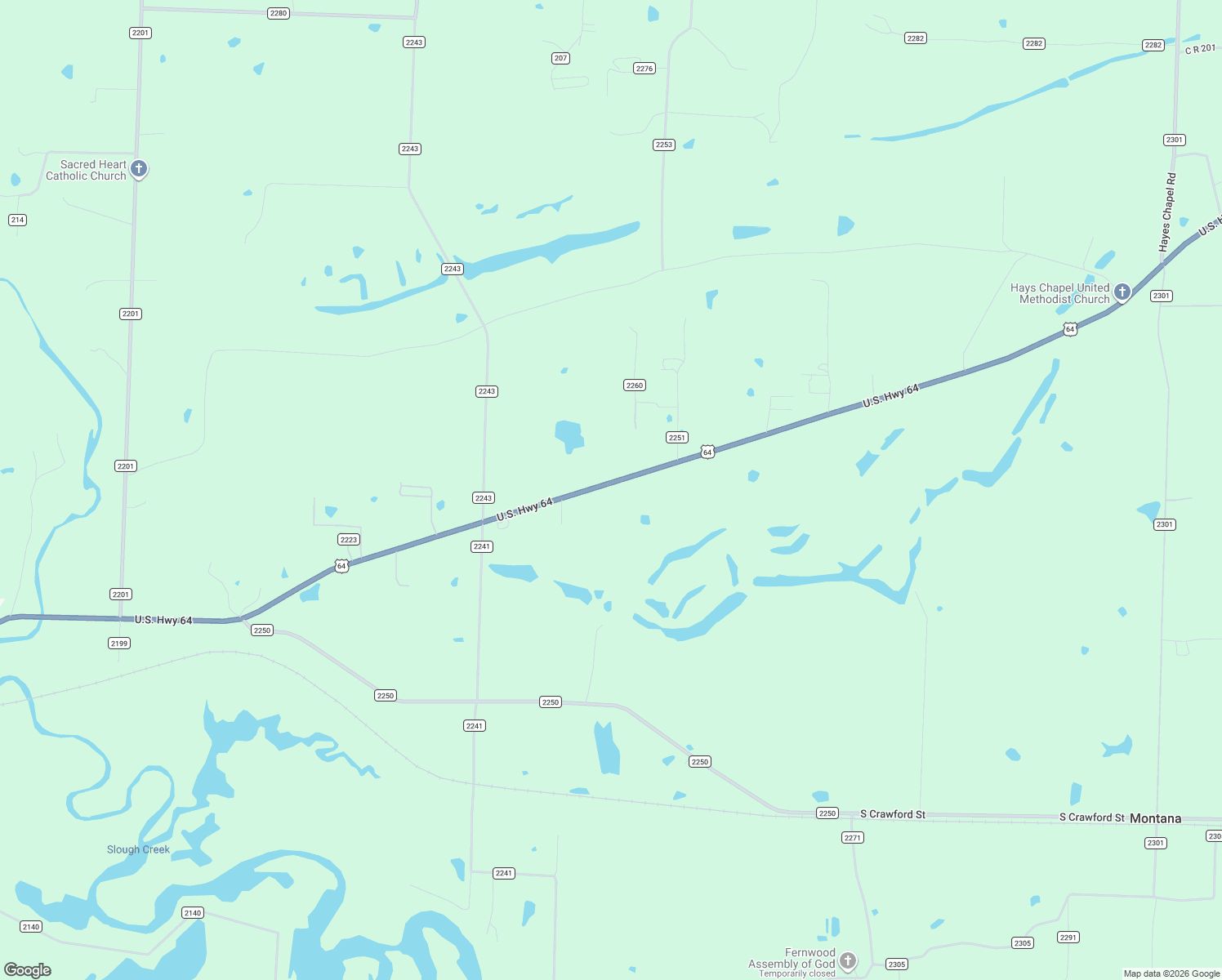 map of restaurants, bars, coffee shops, grocery stores, and more near 7513 U.S. 64 in Hartman