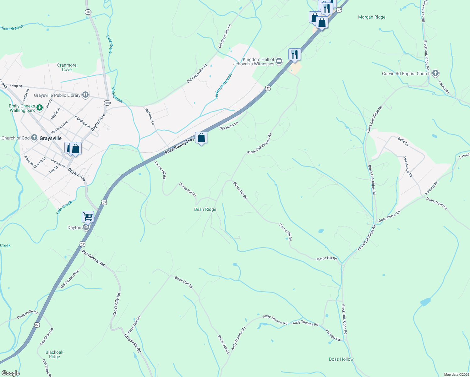 map of restaurants, bars, coffee shops, grocery stores, and more near 1453 Pierce Hill Road in Dayton