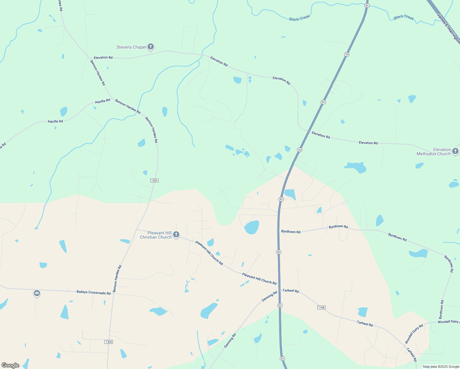 map of restaurants, bars, coffee shops, grocery stores, and more near 47 Drake Drive in Benson