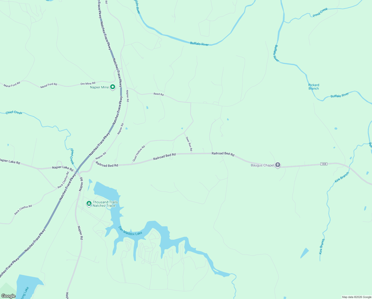 map of restaurants, bars, coffee shops, grocery stores, and more near 119 Deer Run Road in Summertown