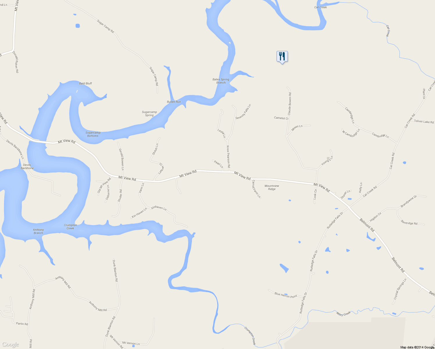 map of restaurants, bars, coffee shops, grocery stores, and more near 2397 Mount View Road in Manchester