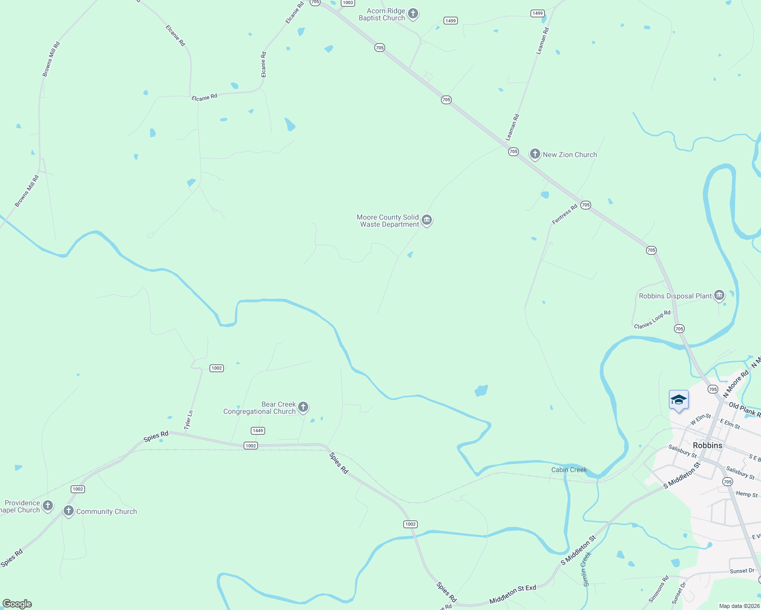 map of restaurants, bars, coffee shops, grocery stores, and more near 1725 Leaman Road in Robbins