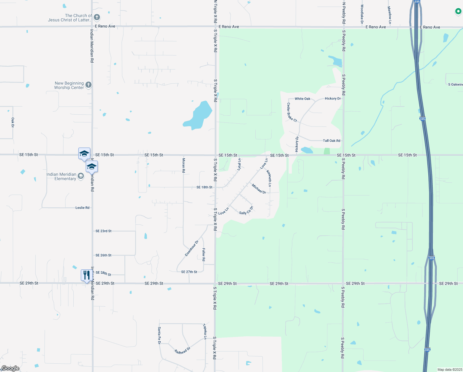 map of restaurants, bars, coffee shops, grocery stores, and more near 1916 Lytal Lane in Choctaw