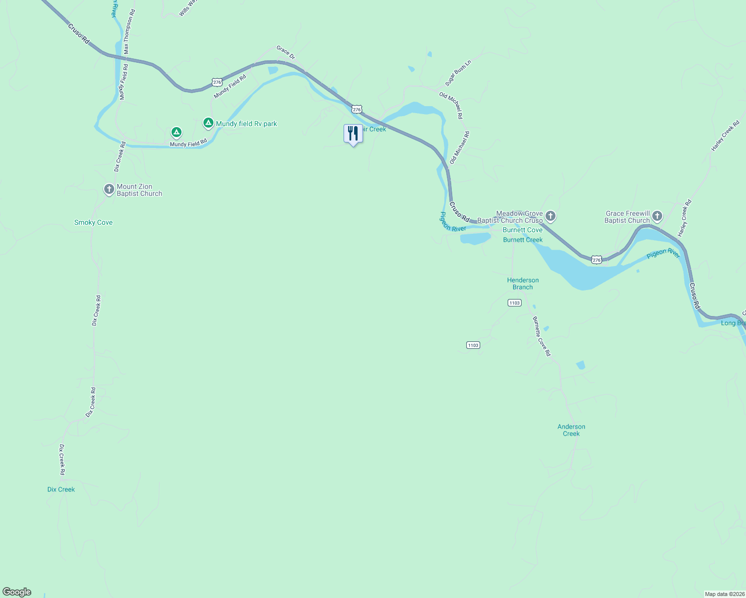 map of restaurants, bars, coffee shops, grocery stores, and more near in Haywood County