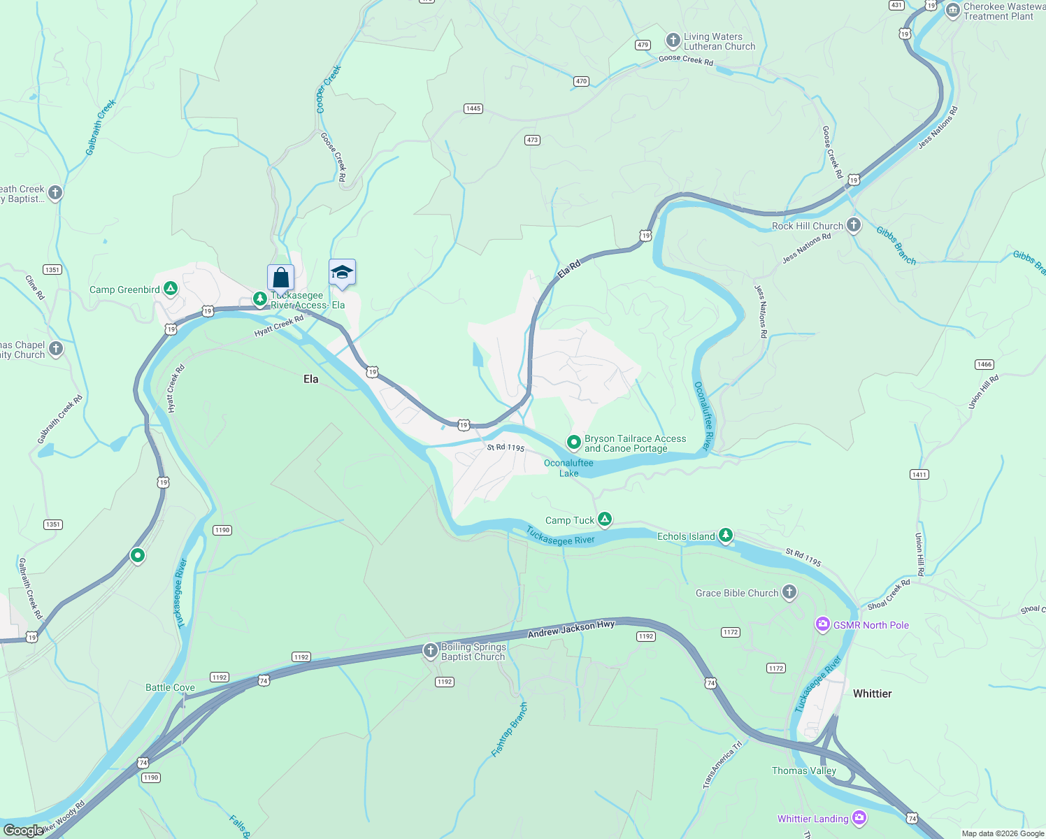 map of restaurants, bars, coffee shops, grocery stores, and more near 5580 Ela Road in Whittier