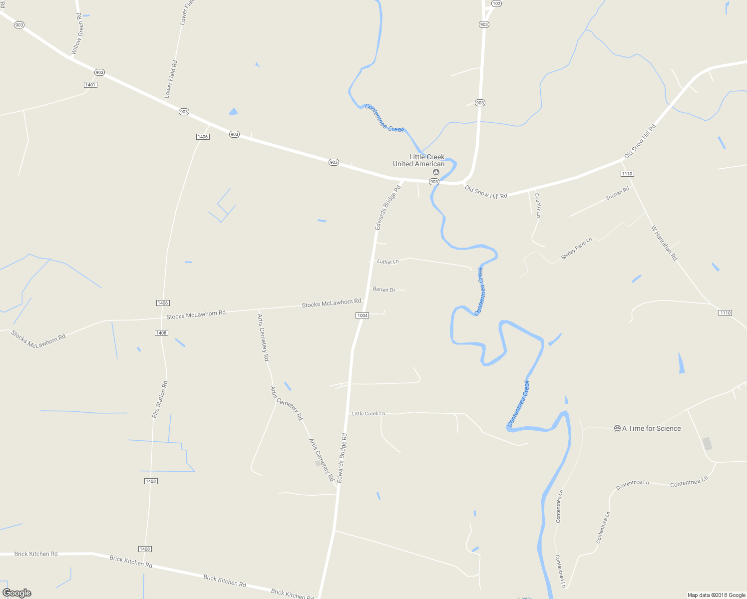 map of restaurants, bars, coffee shops, grocery stores, and more near 611 Edwards Bridge Road in Grifton