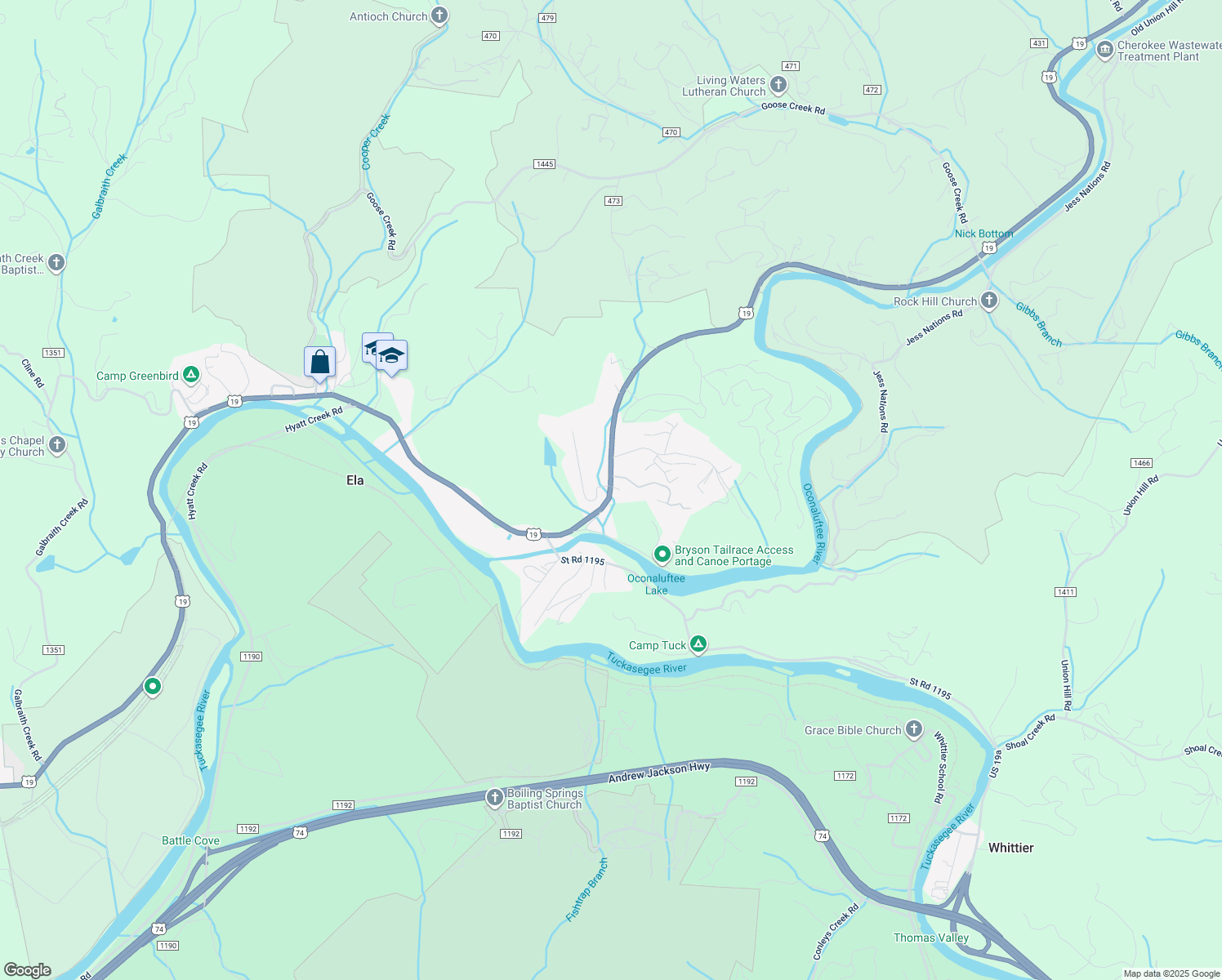 map of restaurants, bars, coffee shops, grocery stores, and more near 5801 Ela Road in Whittier