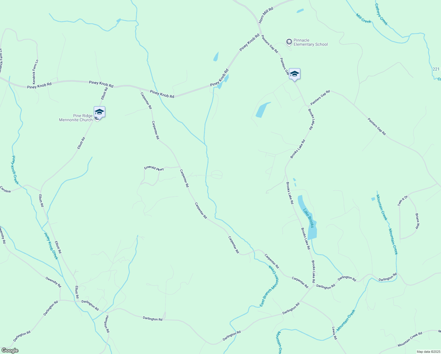 map of restaurants, bars, coffee shops, grocery stores, and more near 196 Timber Ridge in Rutherfordton