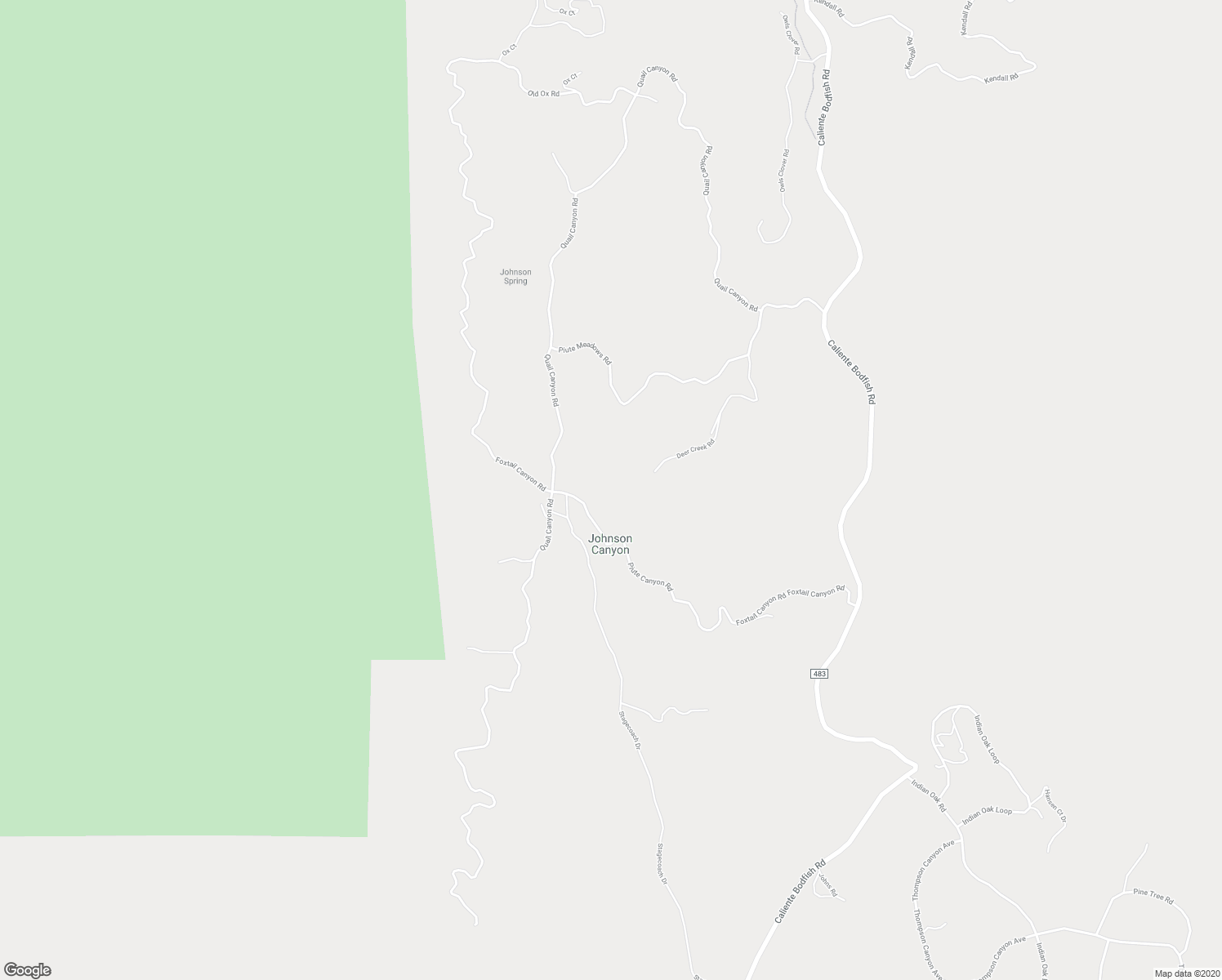 map of restaurants, bars, coffee shops, grocery stores, and more near 500 Foxtail Canyon Road in Havilah