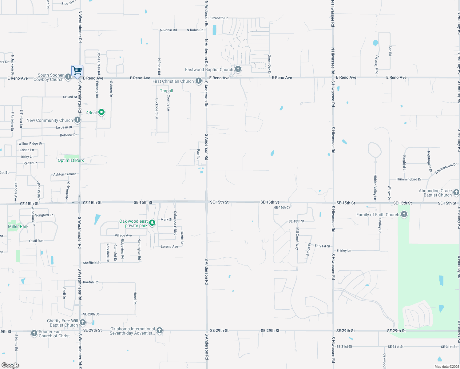map of restaurants, bars, coffee shops, grocery stores, and more near 12188 Max Lane in Choctaw