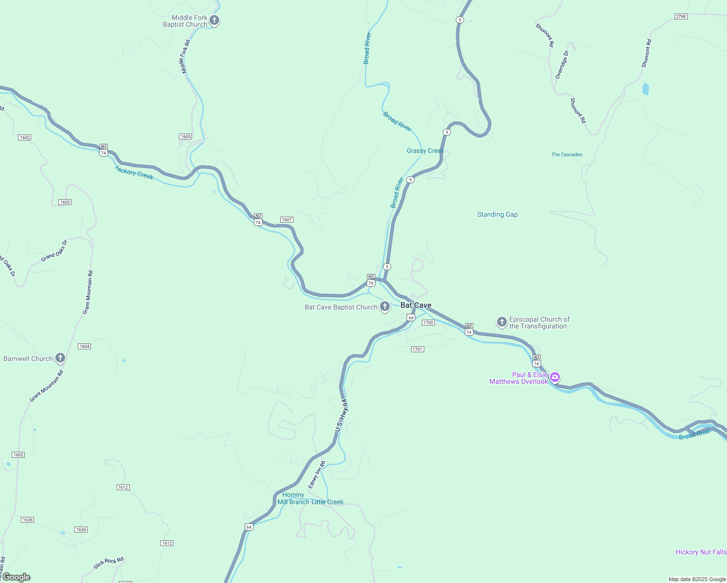 map of restaurants, bars, coffee shops, grocery stores, and more near 309 Gerton Highway in Hendersonville