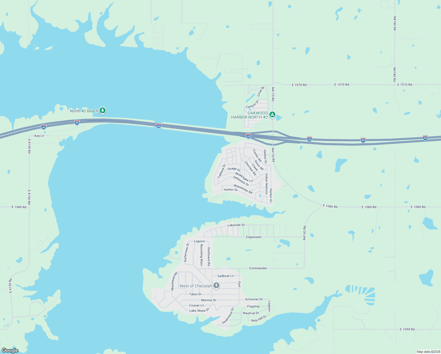map of restaurants, bars, coffee shops, grocery stores, and more near Delaware Drive in Checotah