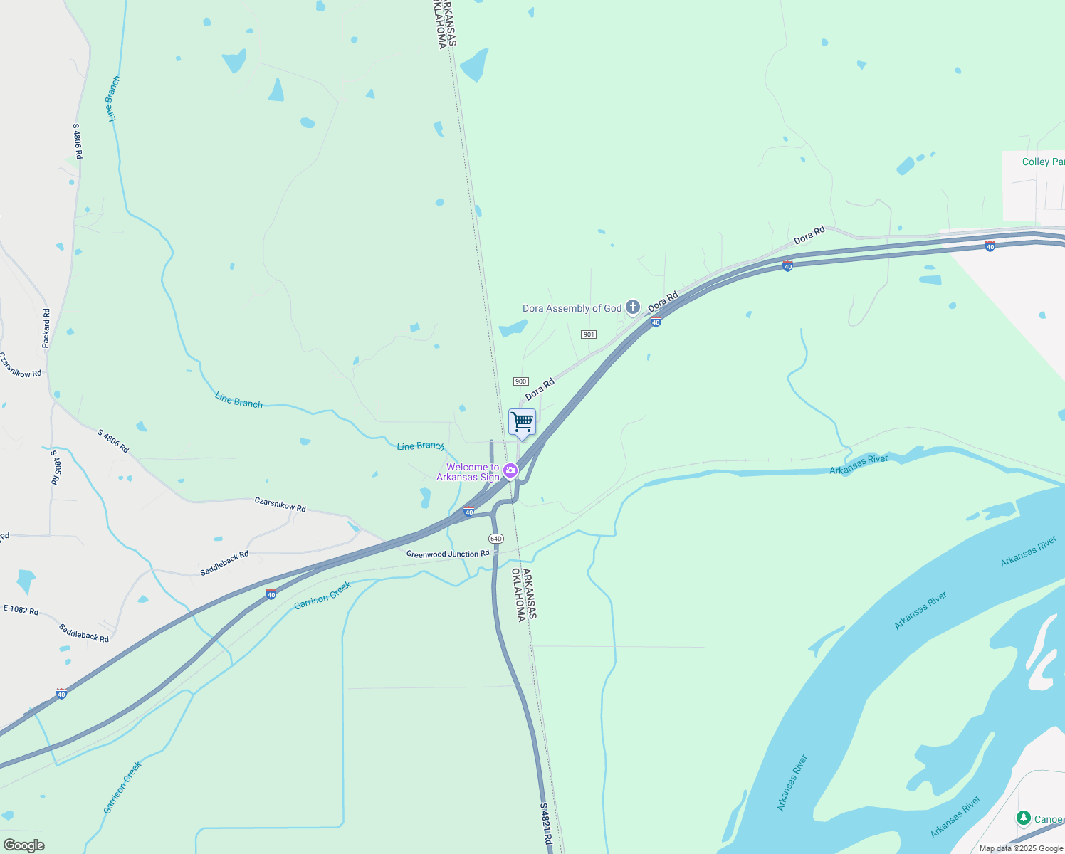 map of restaurants, bars, coffee shops, grocery stores, and more near 920 Stateline Drive in Van Buren