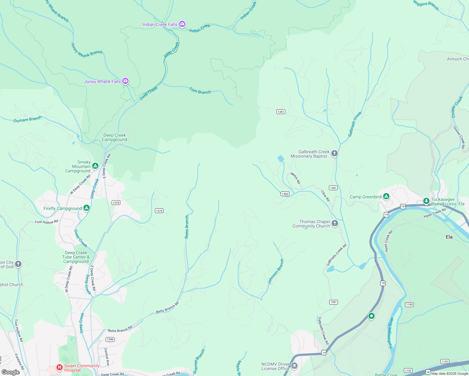 map of restaurants, bars, coffee shops, grocery stores, and more near in Bryson City