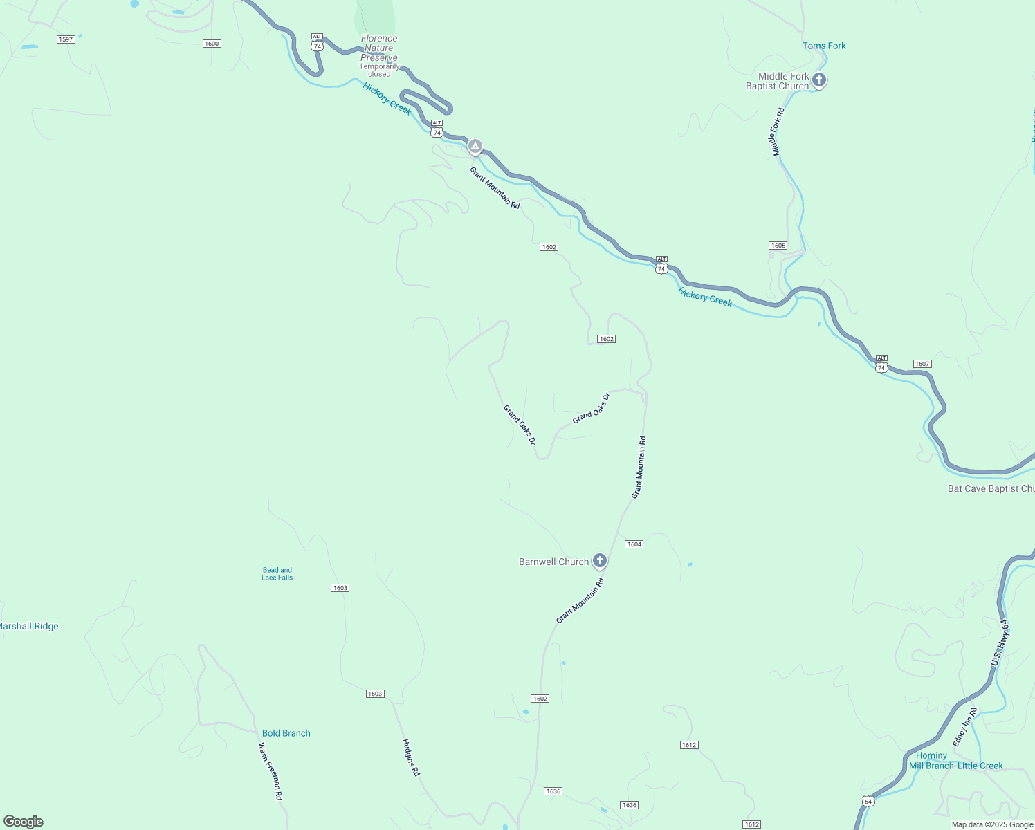 map of restaurants, bars, coffee shops, grocery stores, and more near 640 Grand Oaks Drive in Hendersonville