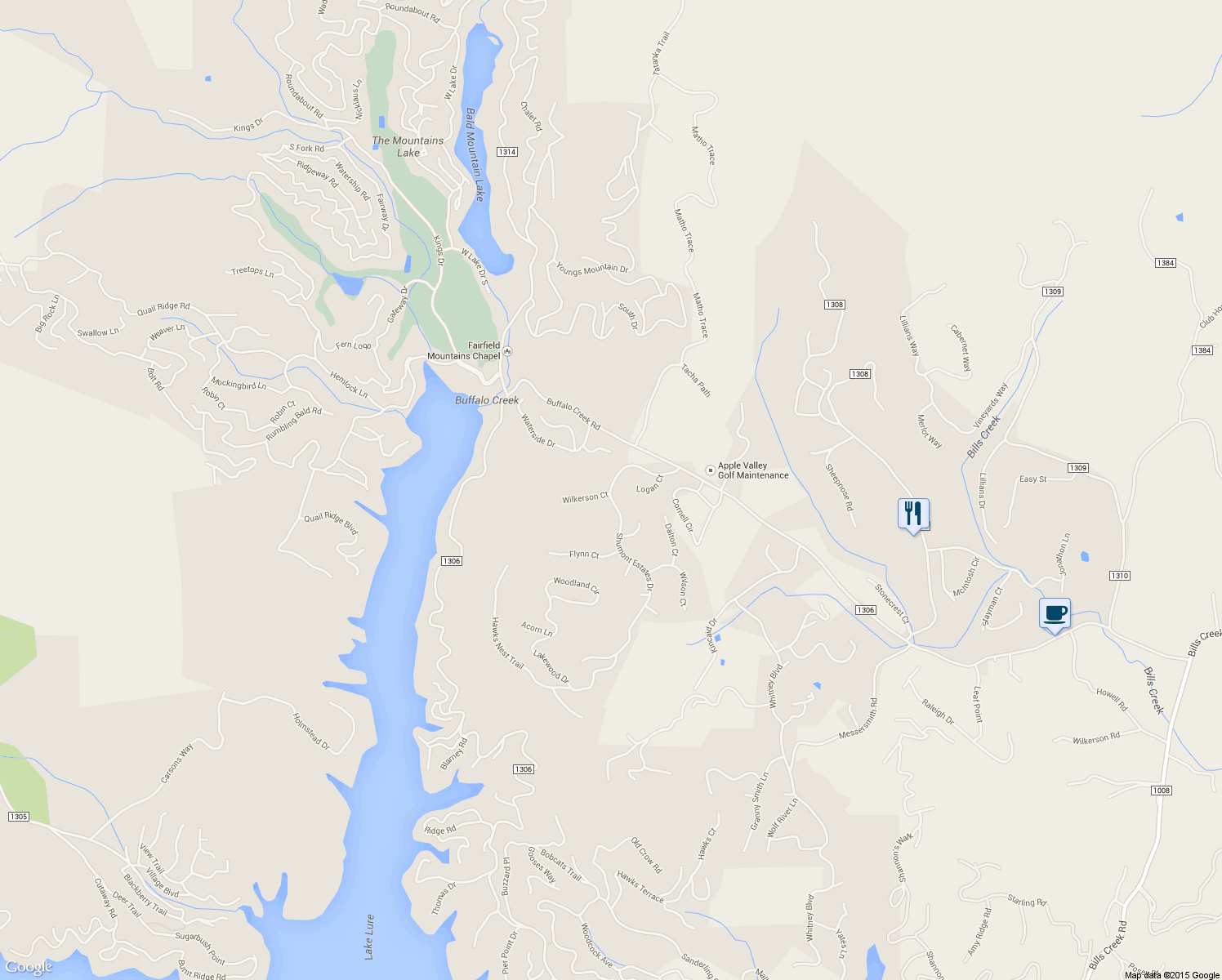 map of restaurants, bars, coffee shops, grocery stores, and more near 232 Shumont Estates Drive in Lake Lure