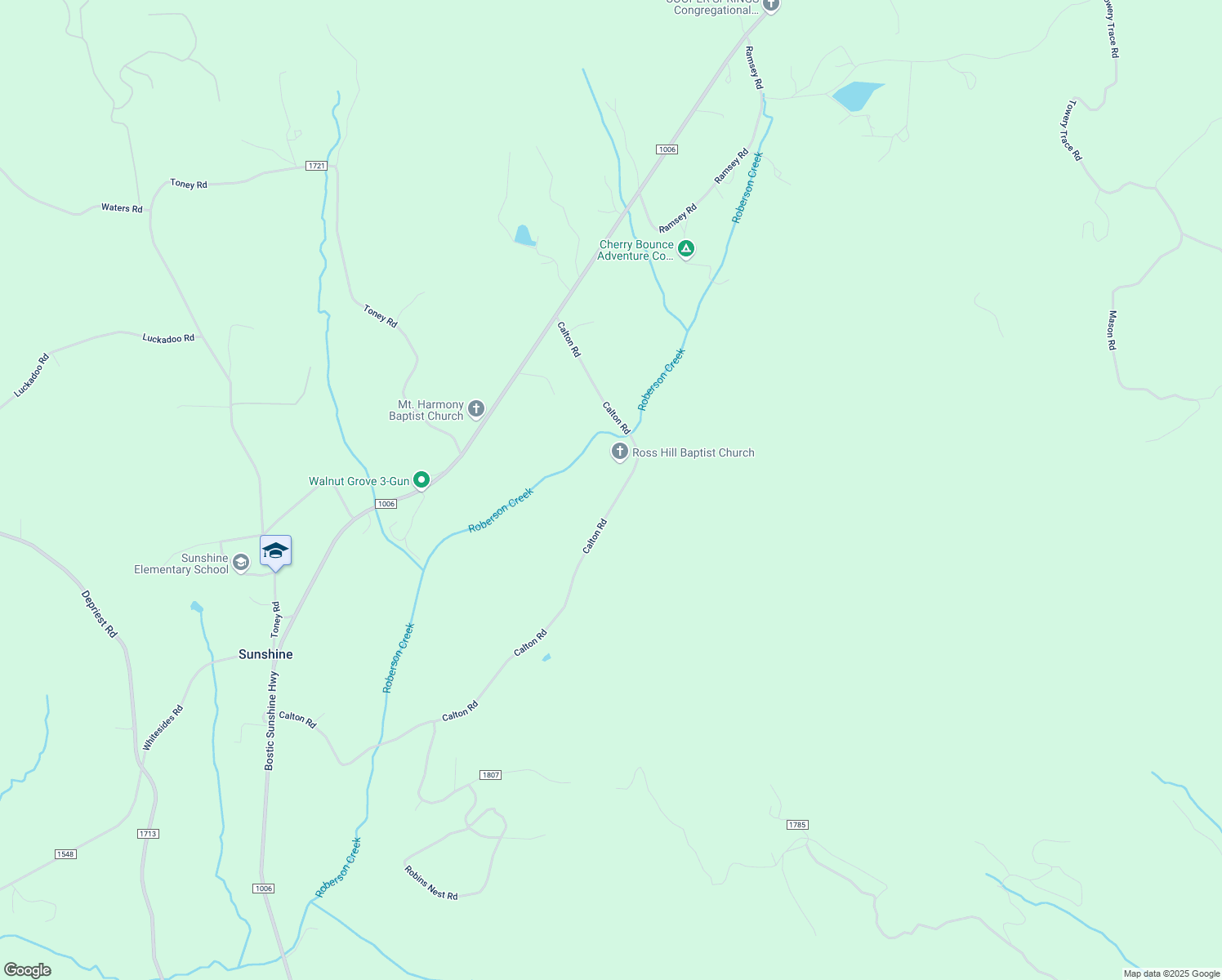 map of restaurants, bars, coffee shops, grocery stores, and more near 891 Calton Road in Bostic