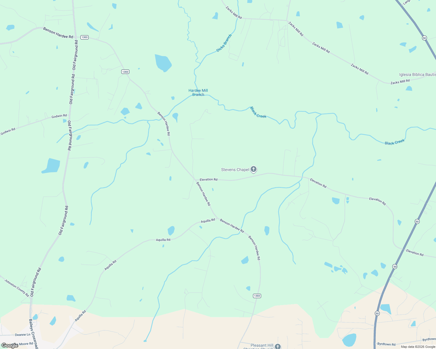 map of restaurants, bars, coffee shops, grocery stores, and more near 8170 Elevation Road in Benson
