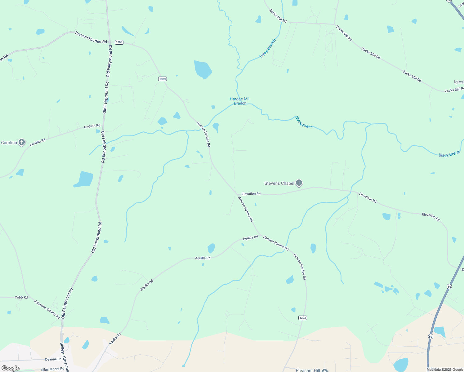 map of restaurants, bars, coffee shops, grocery stores, and more near 4888 Benson Hardee Road in Benson