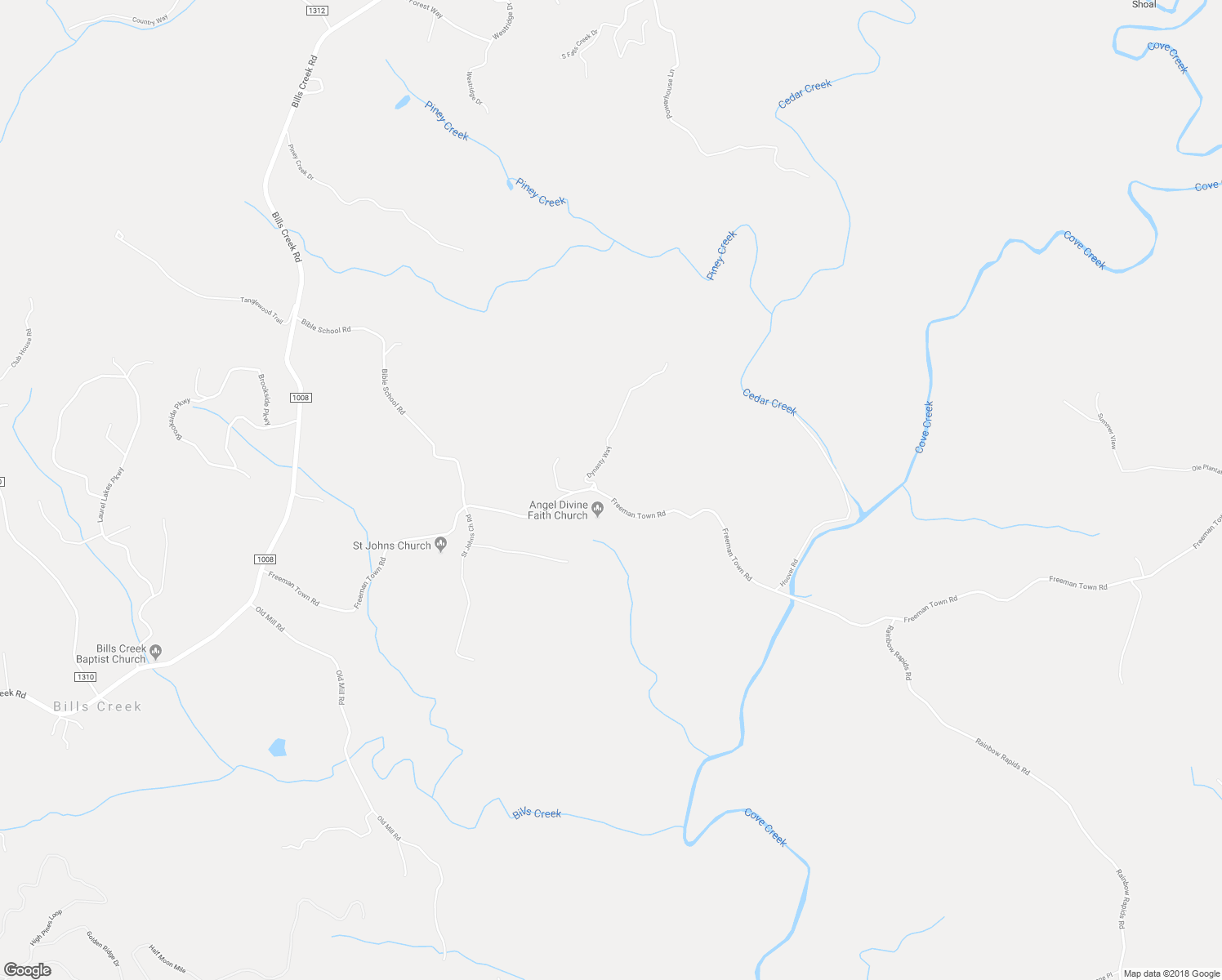 map of restaurants, bars, coffee shops, grocery stores, and more near 1720 Freeman Town Road in Lake Lure