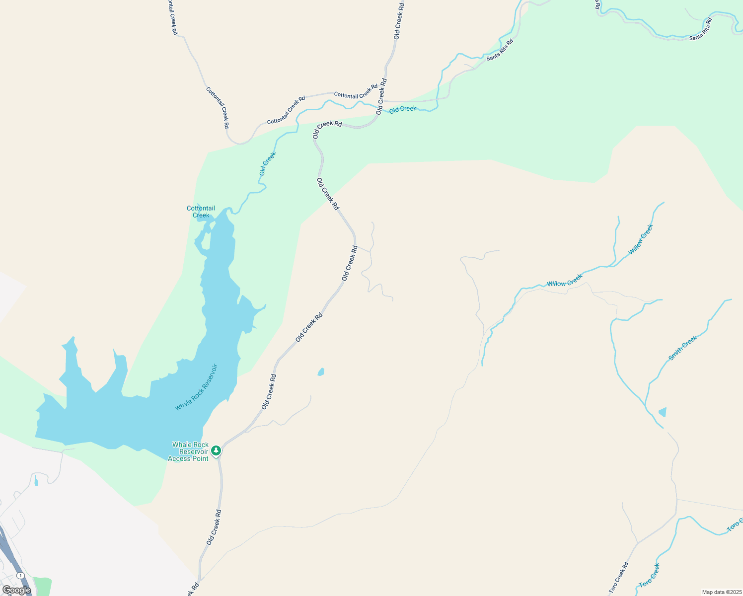 map of restaurants, bars, coffee shops, grocery stores, and more near 1620 Old Creek Road in Cayucos