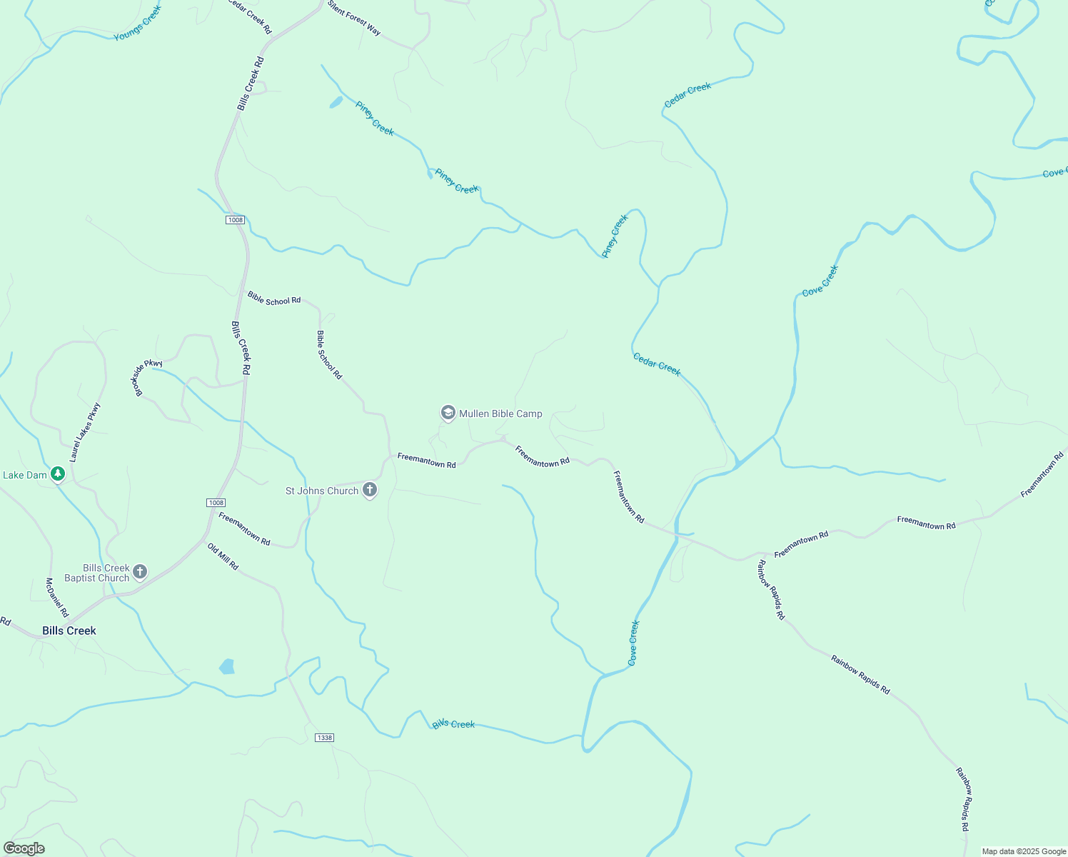 map of restaurants, bars, coffee shops, grocery stores, and more near 1720 Freeman Town Road in Lake Lure