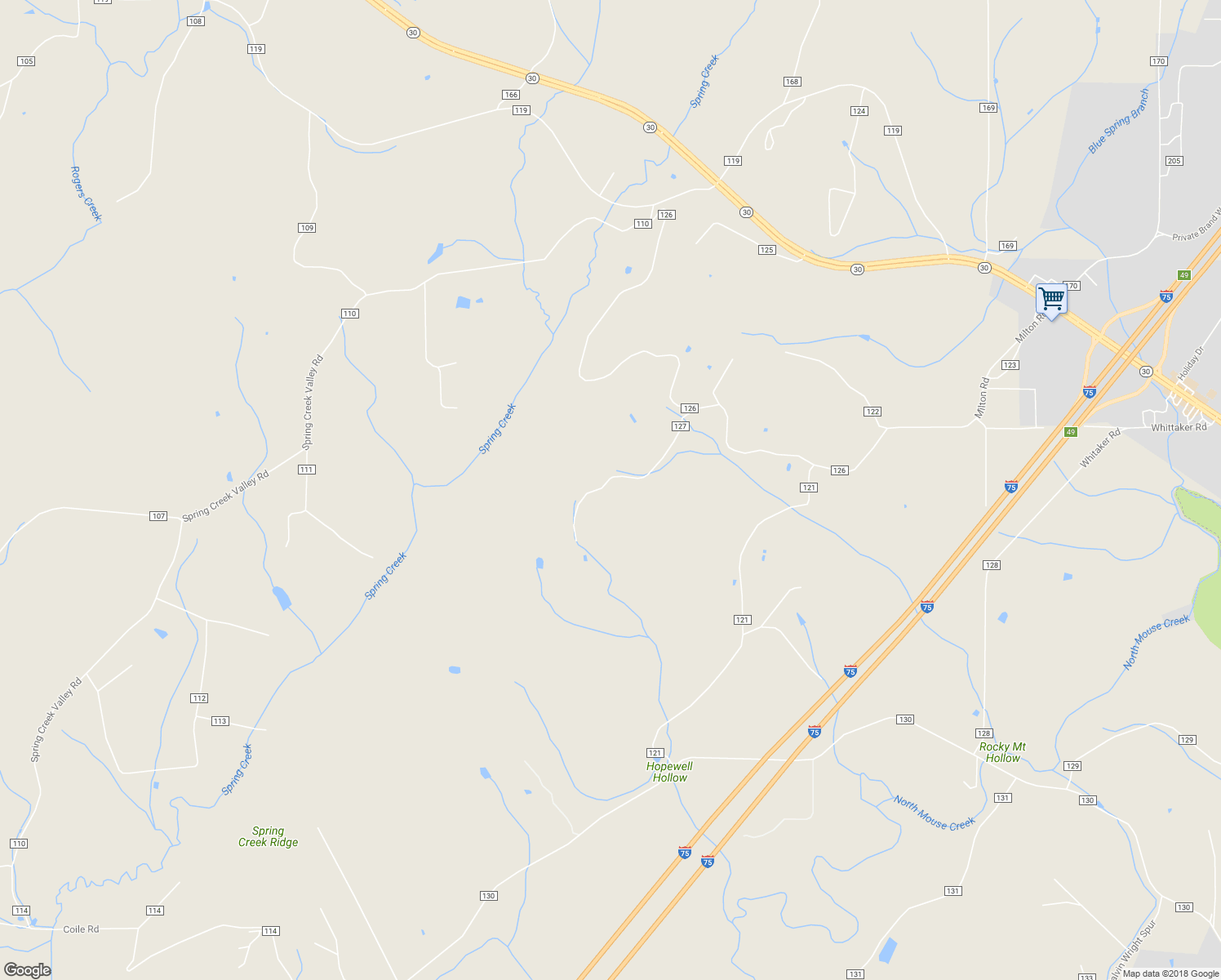 map of restaurants, bars, coffee shops, grocery stores, and more near 183 County Road 127 in Athens