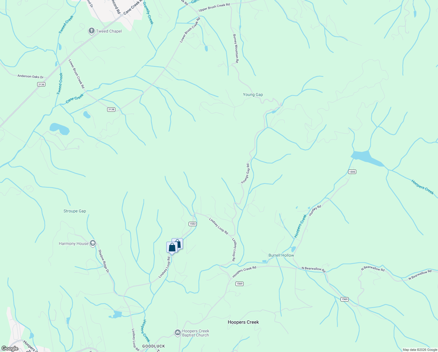 map of restaurants, bars, coffee shops, grocery stores, and more near 101 Youngs Gap Road in Fletcher