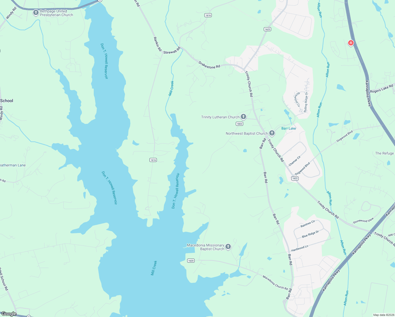 map of restaurants, bars, coffee shops, grocery stores, and more near 3351 Trinity Church Drive in Concord