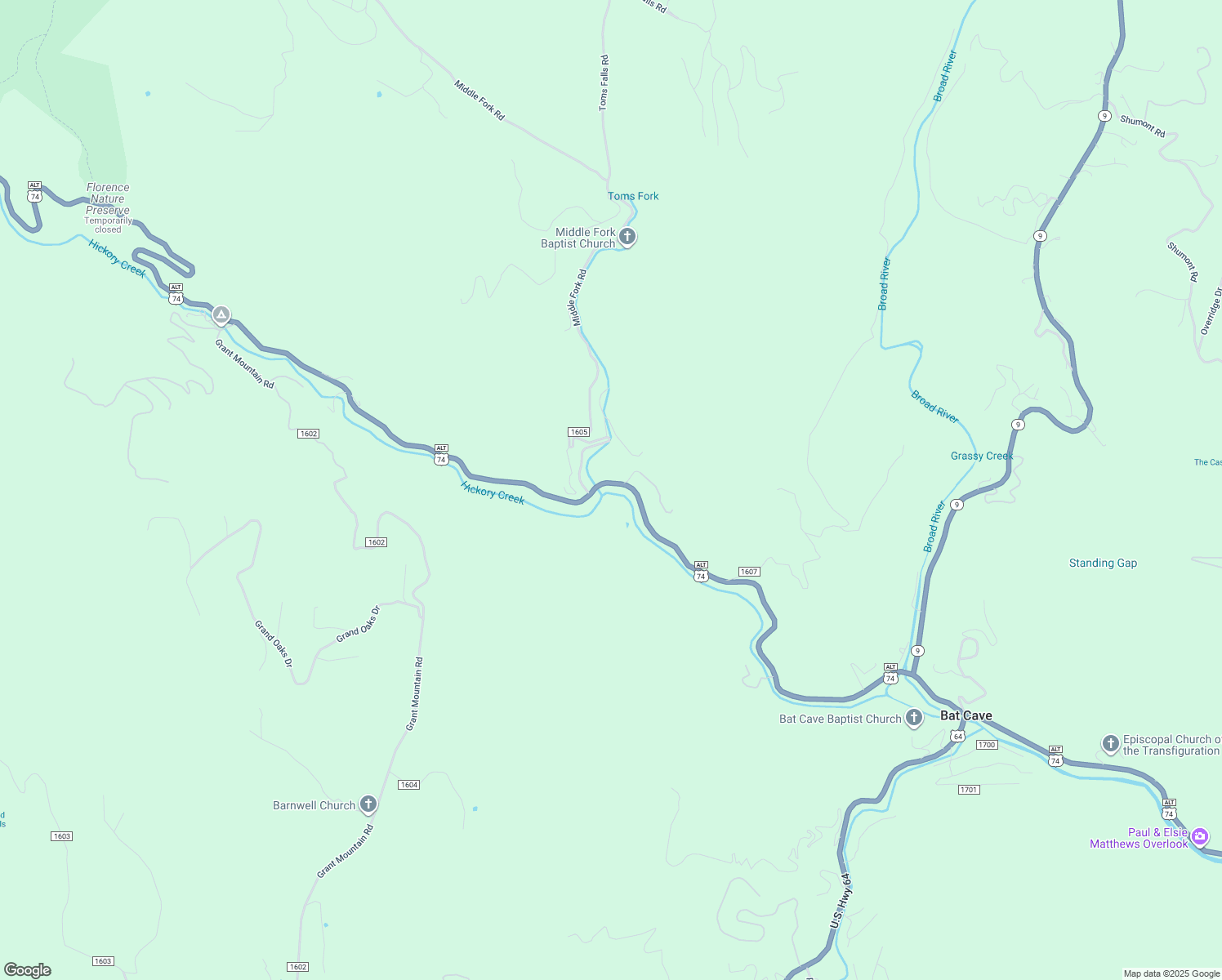 map of restaurants, bars, coffee shops, grocery stores, and more near 1571 Gerton Highway in Hendersonville