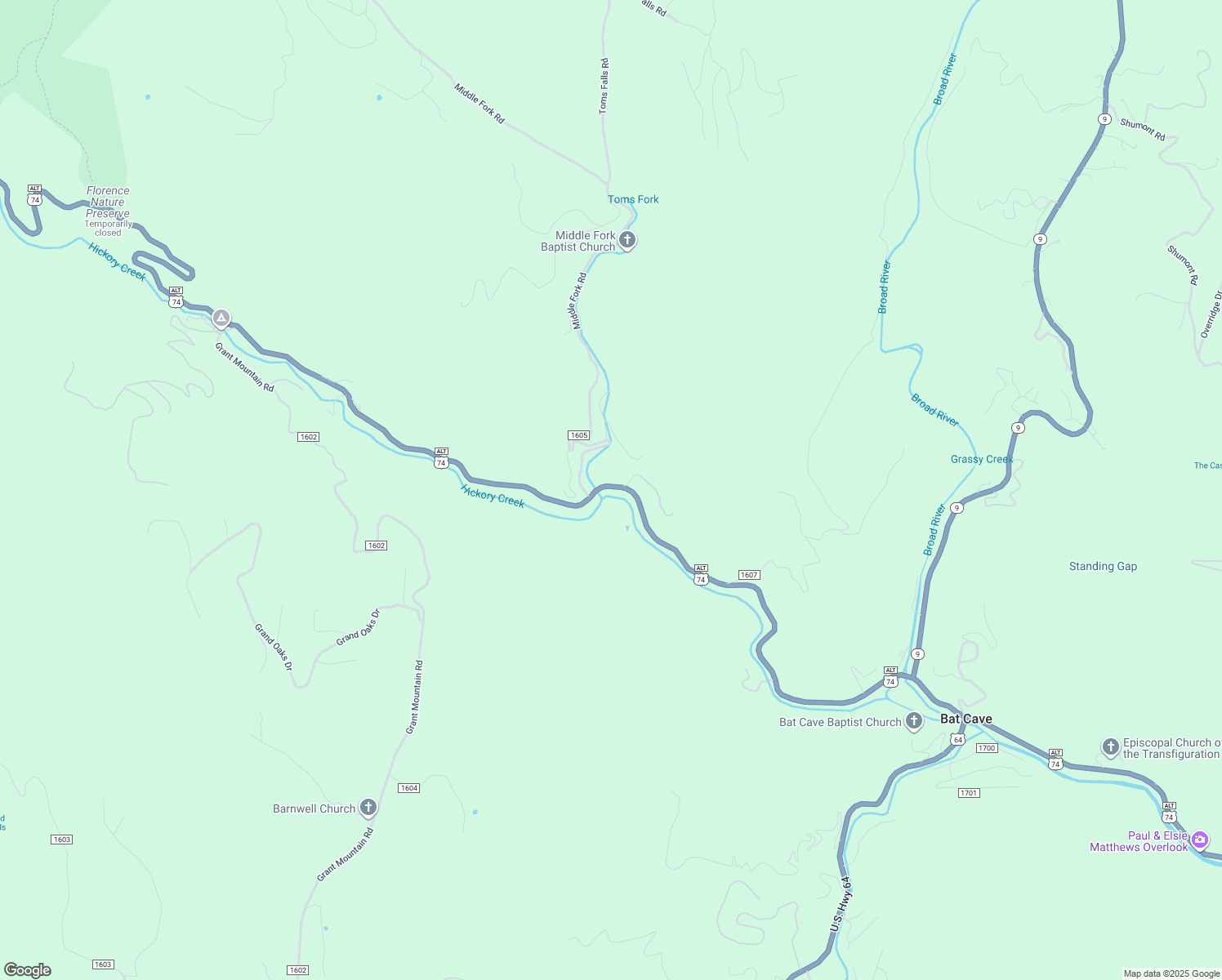 map of restaurants, bars, coffee shops, grocery stores, and more near 1571 Gerton Highway in Hendersonville