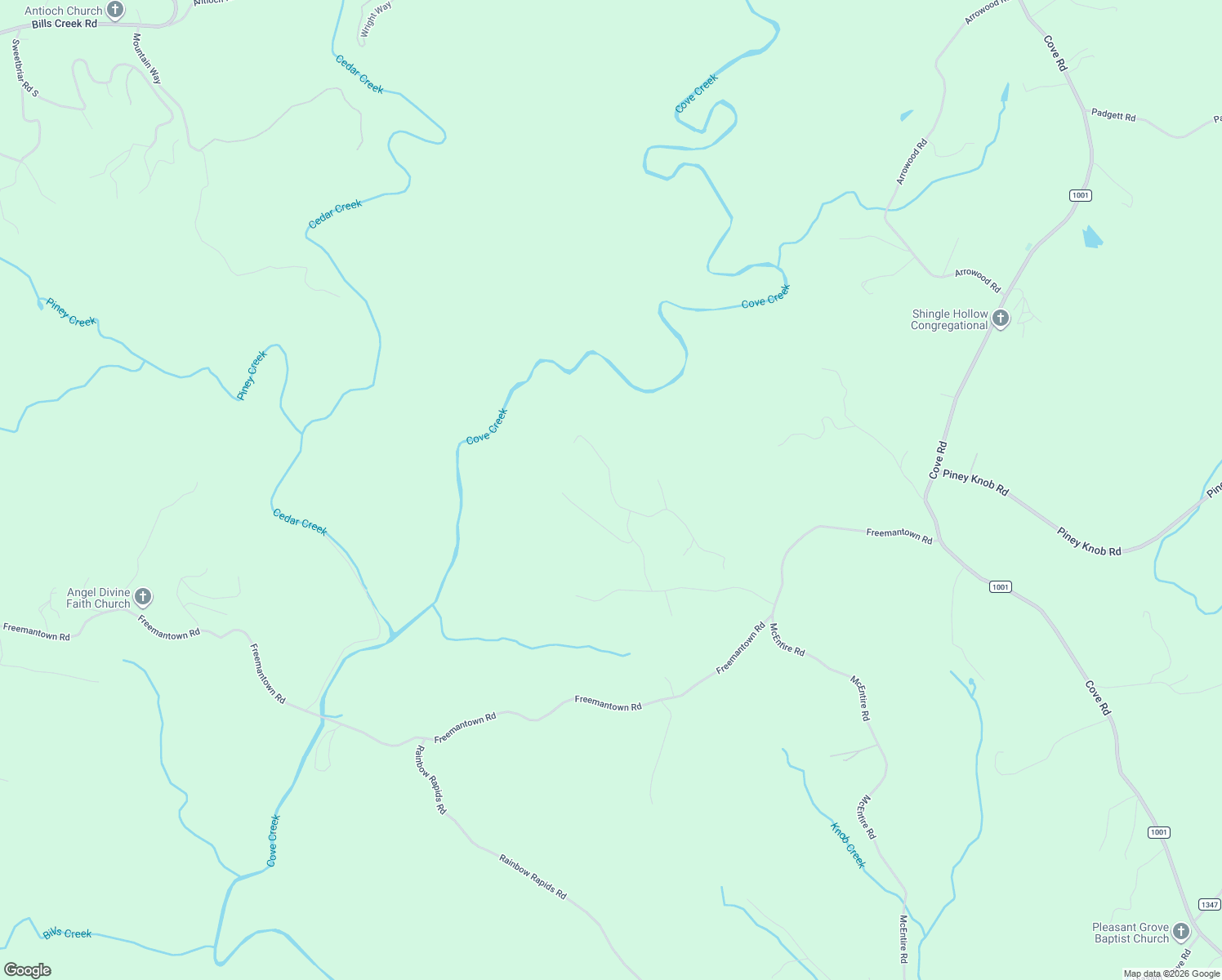 map of restaurants, bars, coffee shops, grocery stores, and more near 182 Shady Bark Lane in Rutherfordton
