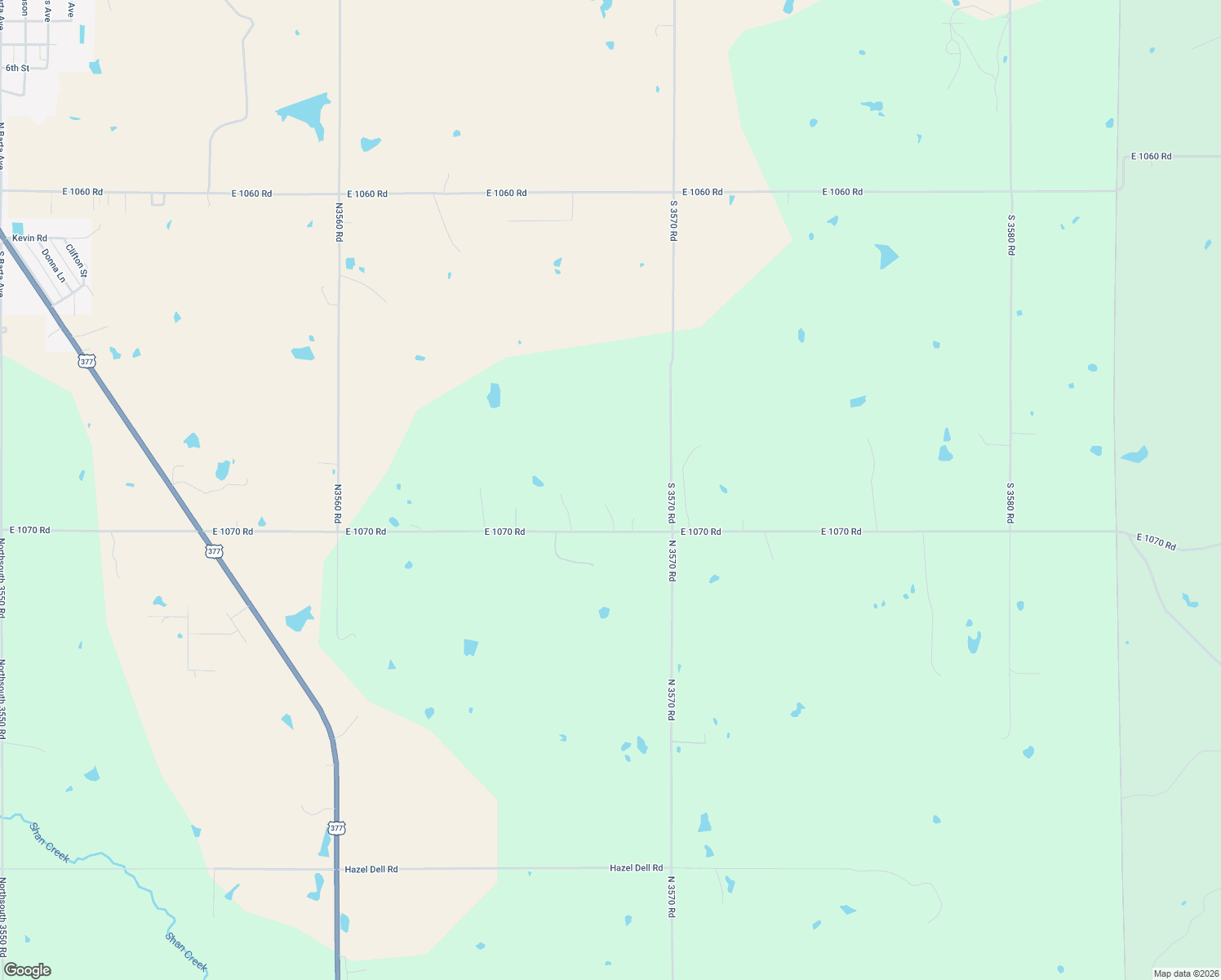 map of restaurants, bars, coffee shops, grocery stores, and more near 356818 E1070 Road in Prague