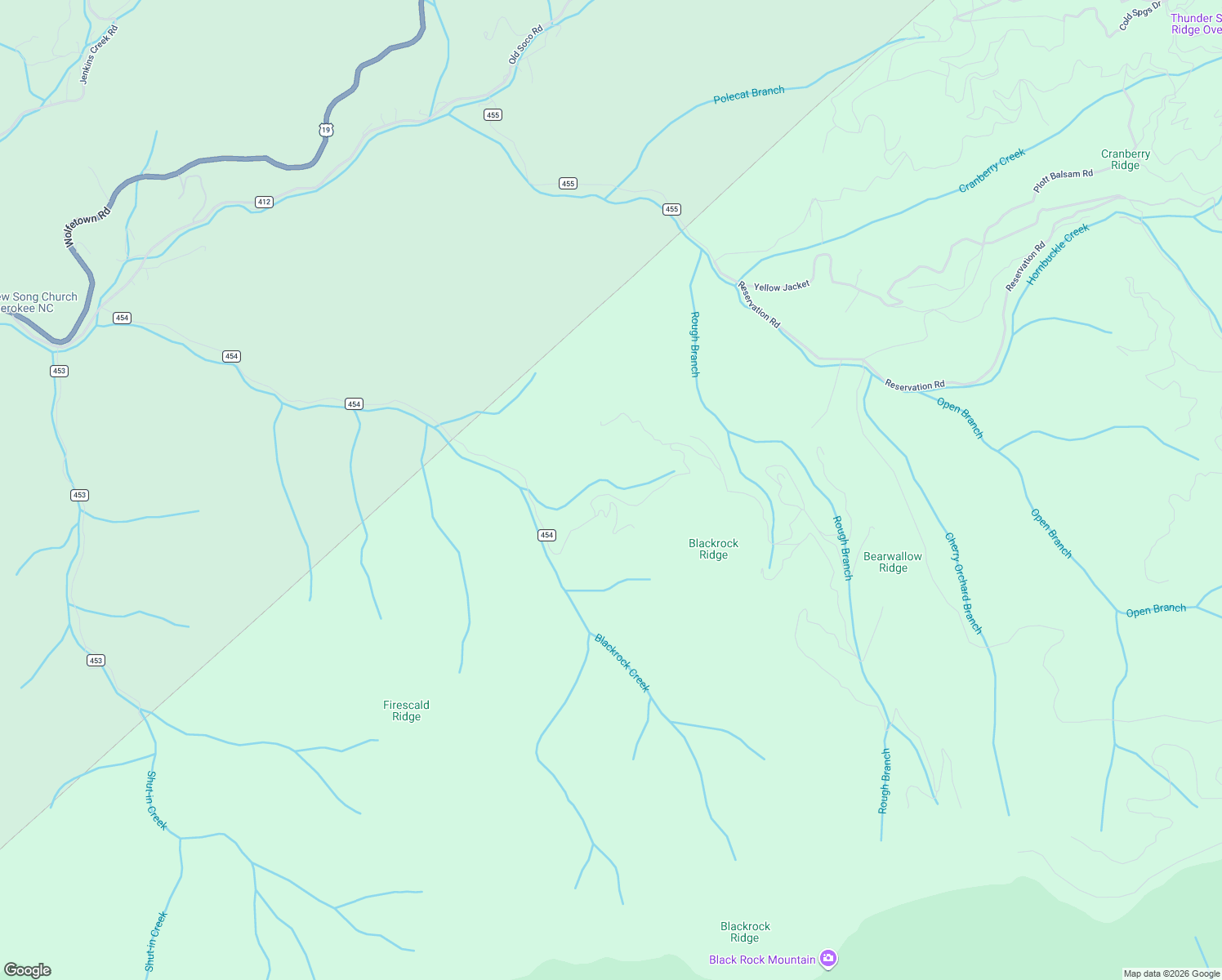 map of restaurants, bars, coffee shops, grocery stores, and more near 75D Big Rock Road in Sylva