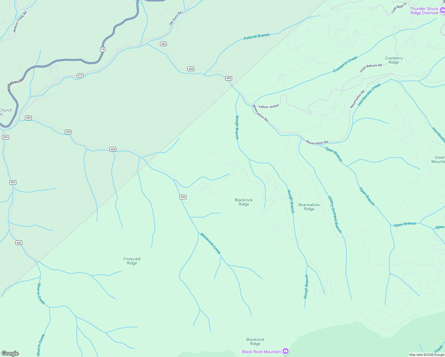 map of restaurants, bars, coffee shops, grocery stores, and more near 14 Black Rock Ranch Road in Sylva