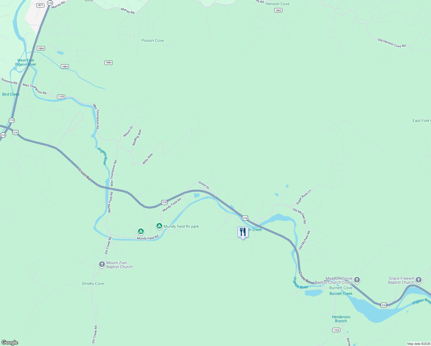 map of restaurants, bars, coffee shops, grocery stores, and more near 114 Johns Creek Road in Canton