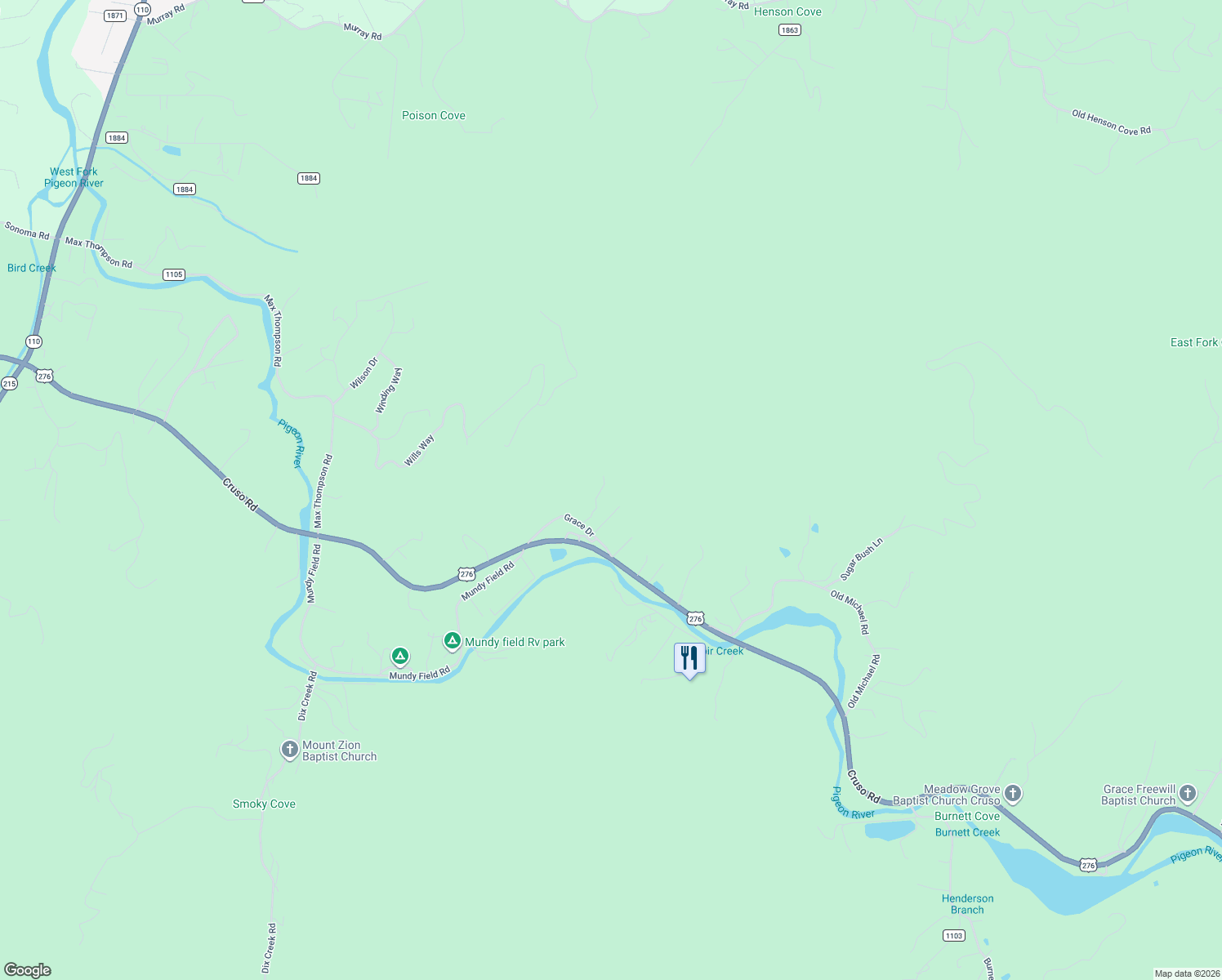 map of restaurants, bars, coffee shops, grocery stores, and more near 114 Johns Creek Road in Canton