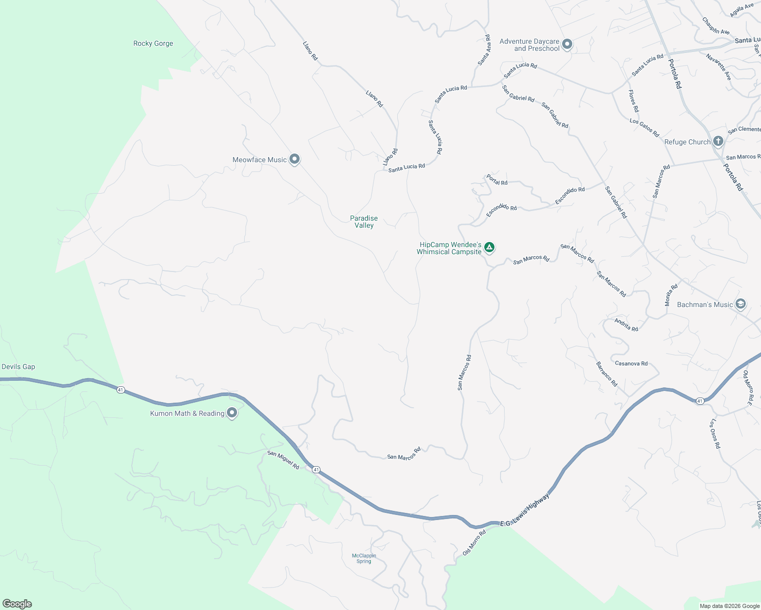 map of restaurants, bars, coffee shops, grocery stores, and more near 11625 Cenegal Road in Atascadero