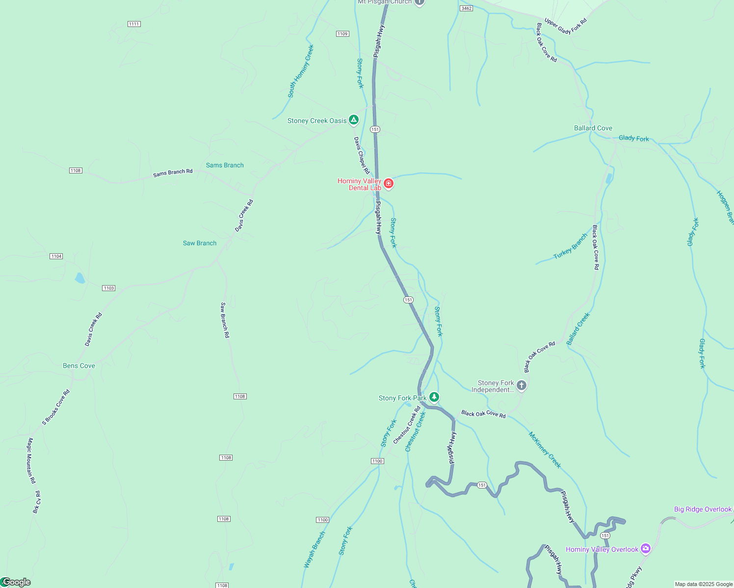map of restaurants, bars, coffee shops, grocery stores, and more near 79 Treetops Drive in Candler
