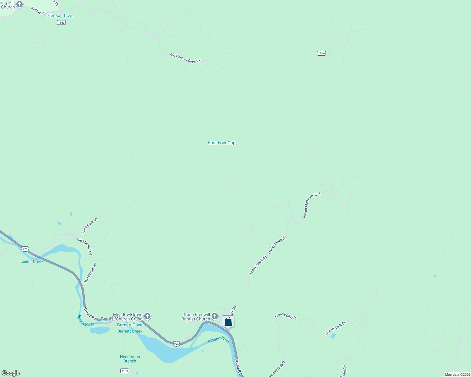 map of restaurants, bars, coffee shops, grocery stores, and more near 4 Mountain Glen Road in Maggie Valley