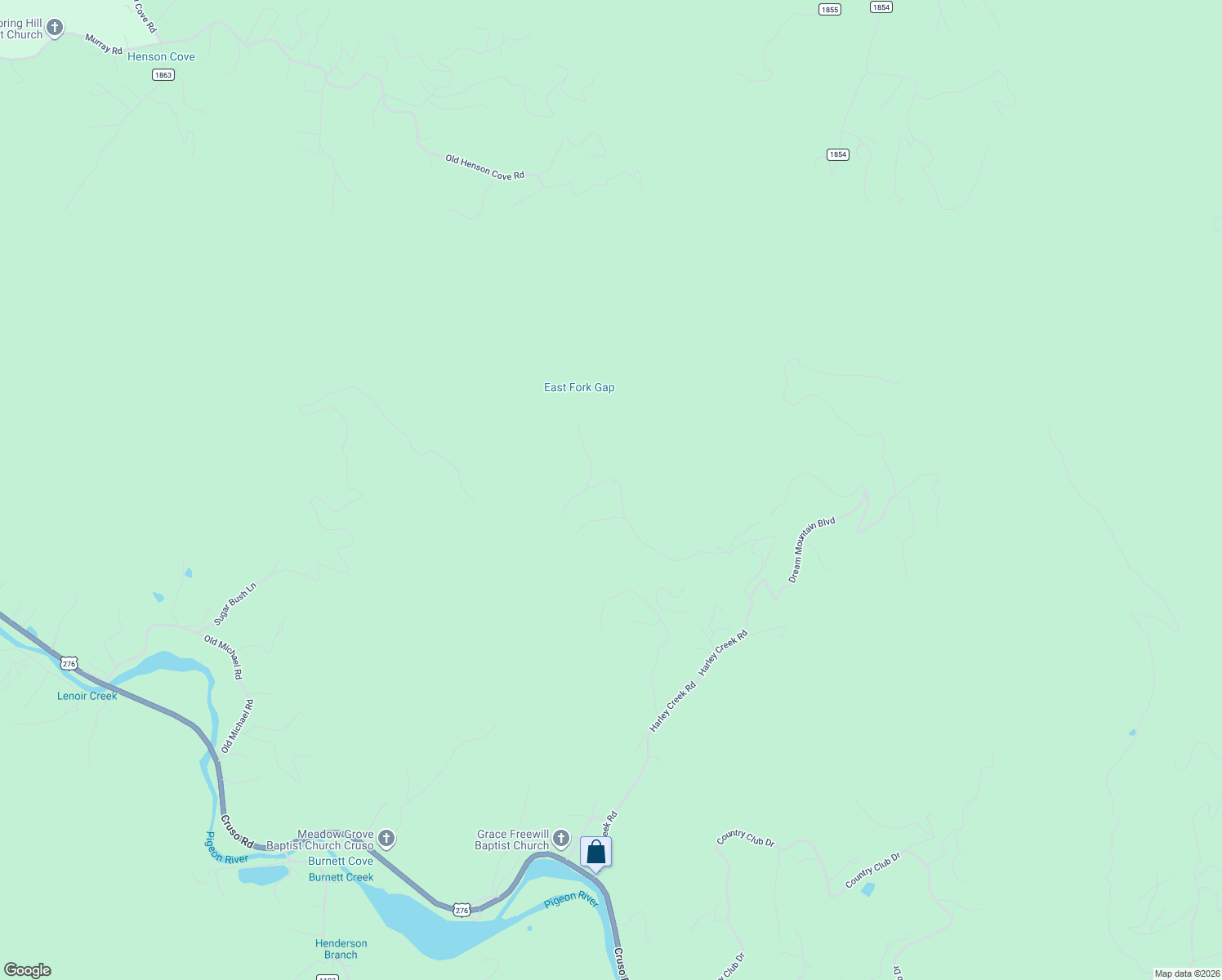 map of restaurants, bars, coffee shops, grocery stores, and more near 4 Mountain Glen Road in Maggie Valley